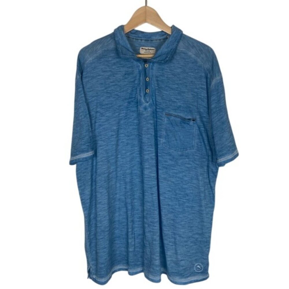 Tommy Bahama Men's Island Crafted Modern Fit Polo Shirt Size XL Blue Breathable